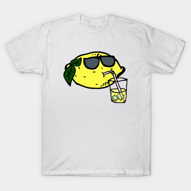 Lemon drinking lemonade T-Shirt by akachayy